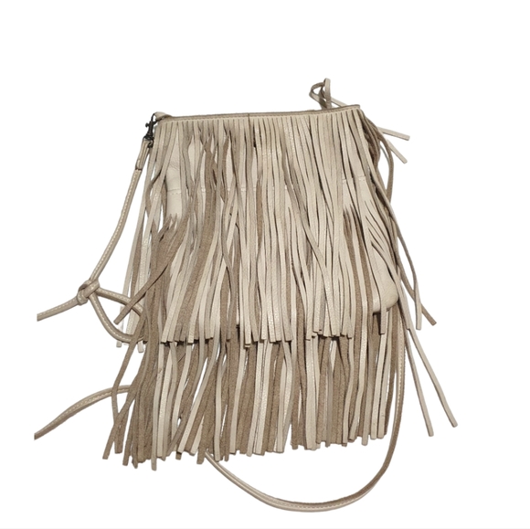 McFadin Handbags - McFadin Cream Fringe Purse